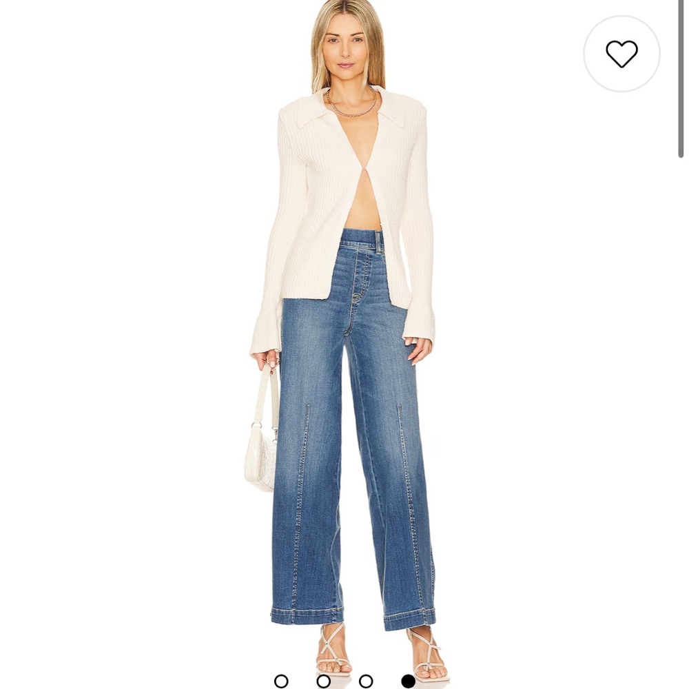Spanx seamed front wide leg jeans S
